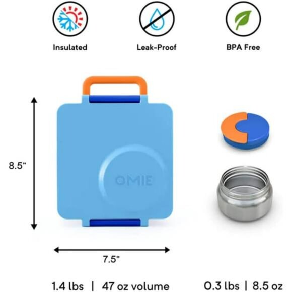 Kids bento lunch box insulated leakproof with hot and cold food compartments - Picture 3 of 7